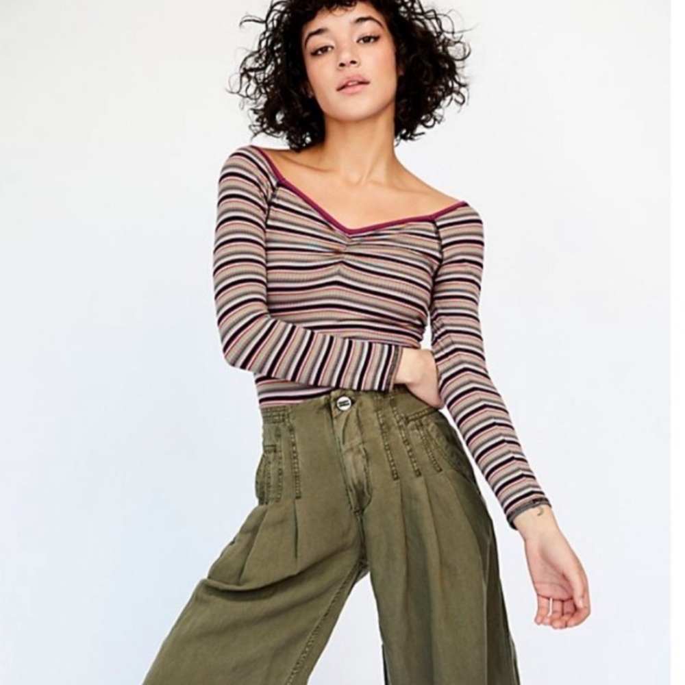 Intimately Free People Put a stripe on it bodysuit NWOT size S